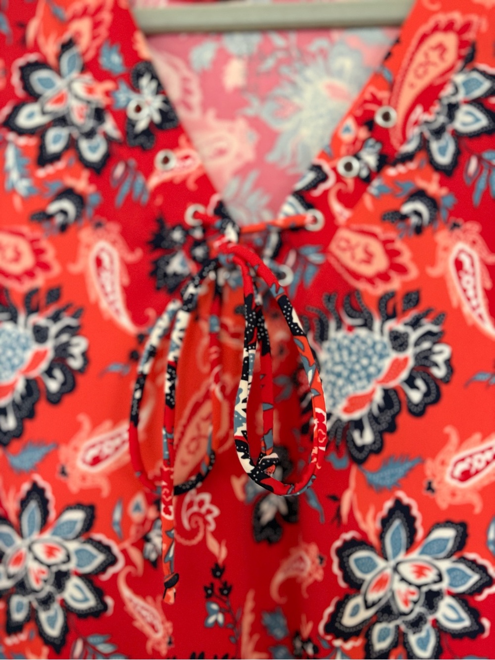 Denim&Co Red Floral Paisley Midi Dress - Picture 3 of 4